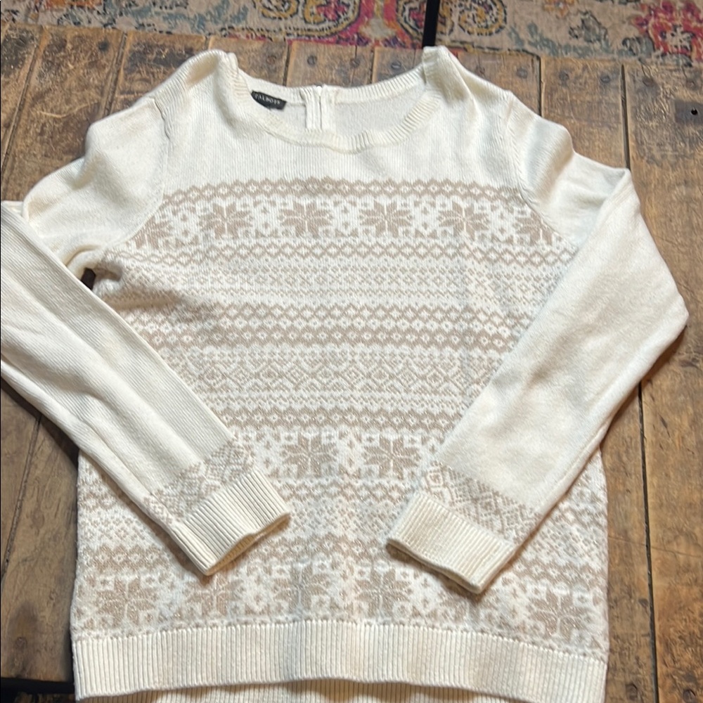 Talbots Women's Cream Faire Isle Sweater